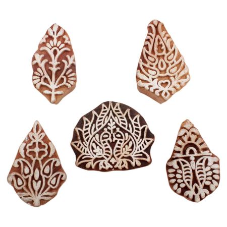 Set of 5 Piece New Mix Wooden Printing Blocks